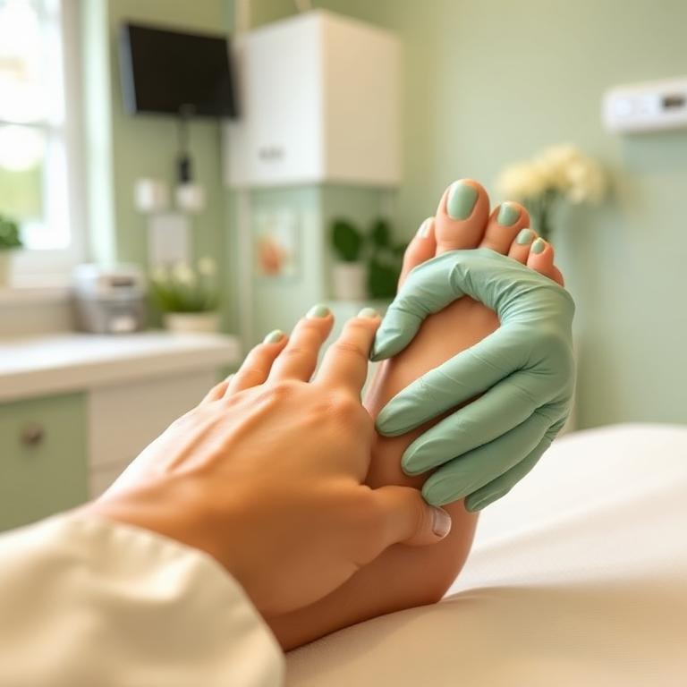 Atendimento de podologia em clínica